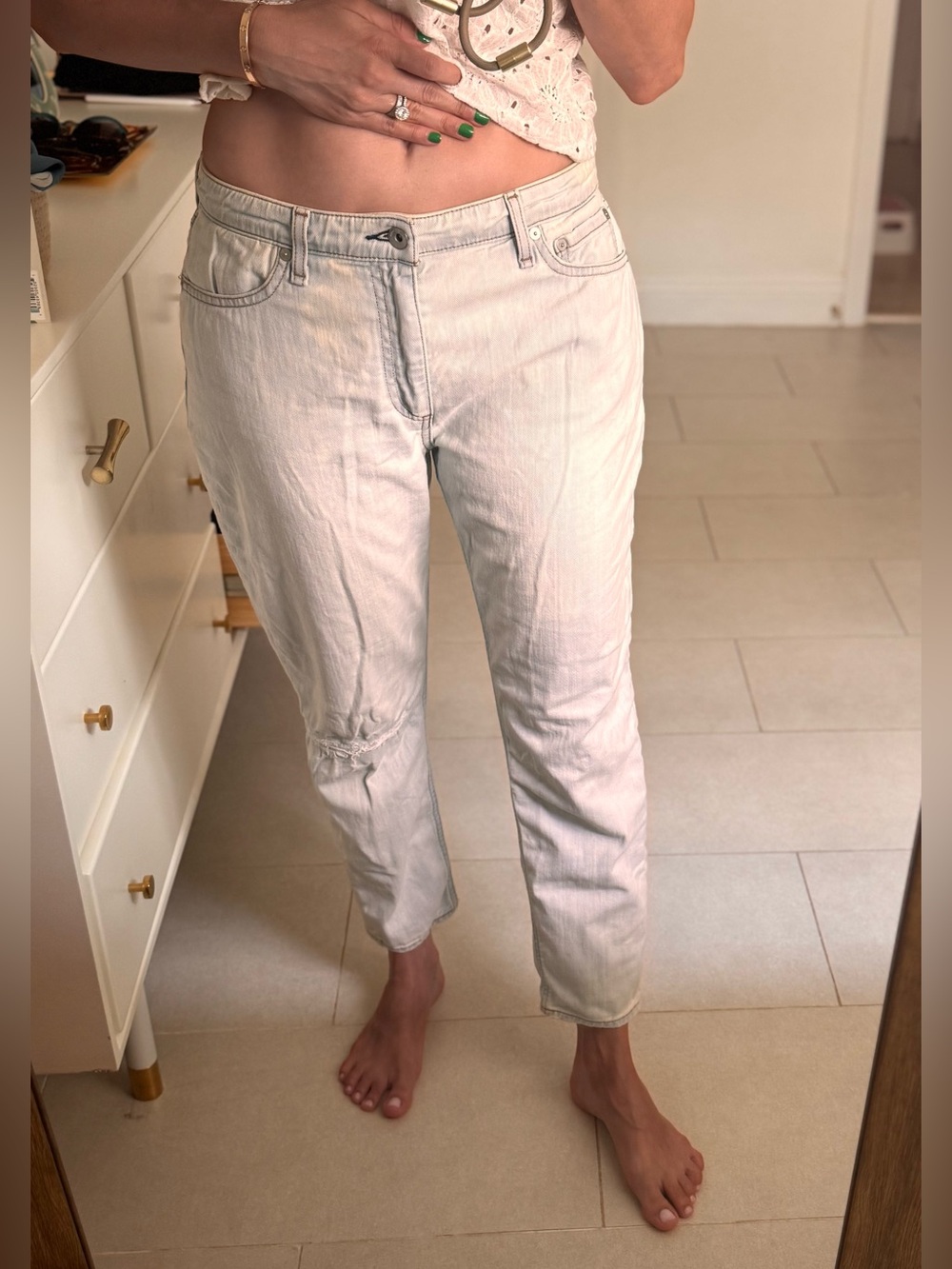 Rag & Bone Light Wash Mid-Rise Baggy Jeans
